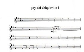 Partitura del Villancico Ay del Chiquirritín