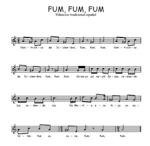 Partitura del villancico Fum